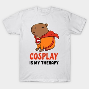 Cosplay is my therapy Capybara Superhero T-Shirt